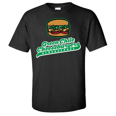 Albuquerque Isotopes Tee-Green Chile Cheeseburgers Primary Black