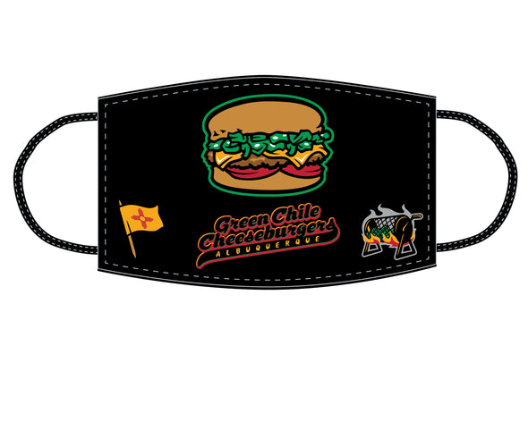 Albuquerque Isotopes Face Mask-Green Chile Cheeseburgers