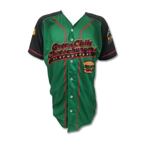 OT Sports Albuquerque Isotopes Jersey-Green Chile Cheeseburgers Replica LG